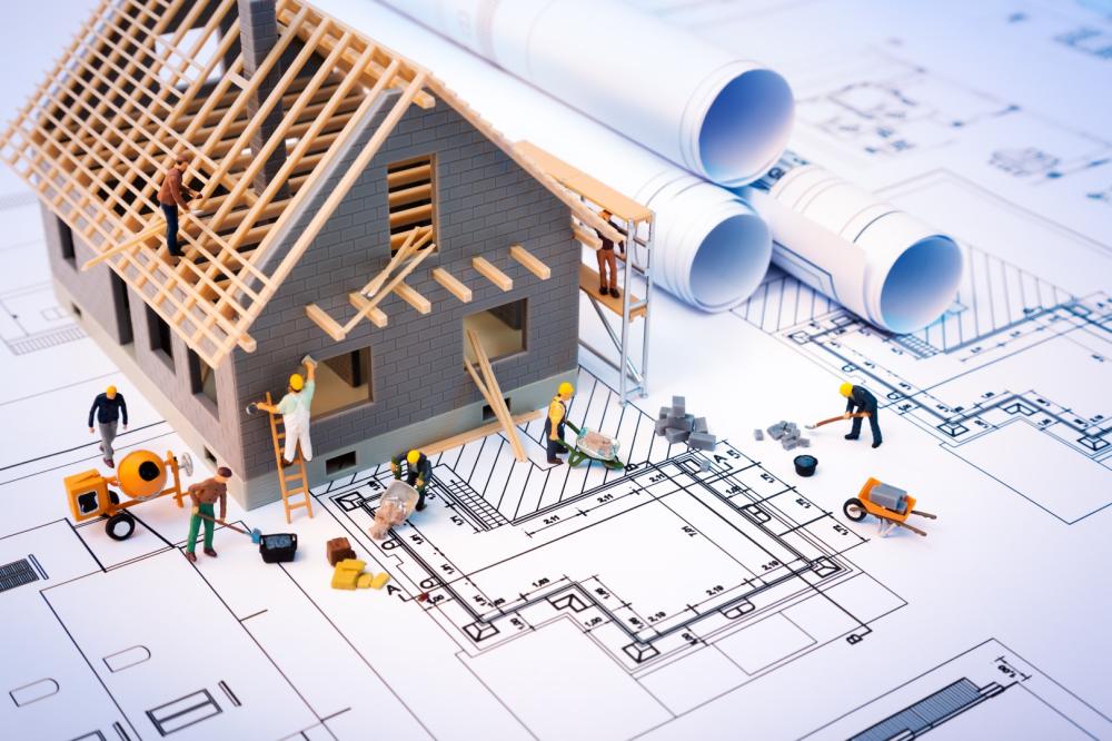 Maison en construction sur plan